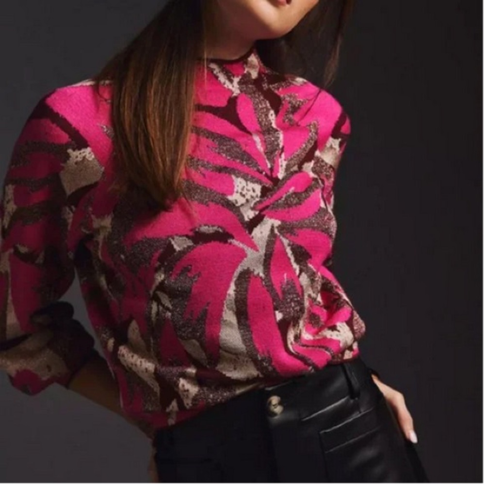 Anthropologie beatriz mock neck sweater